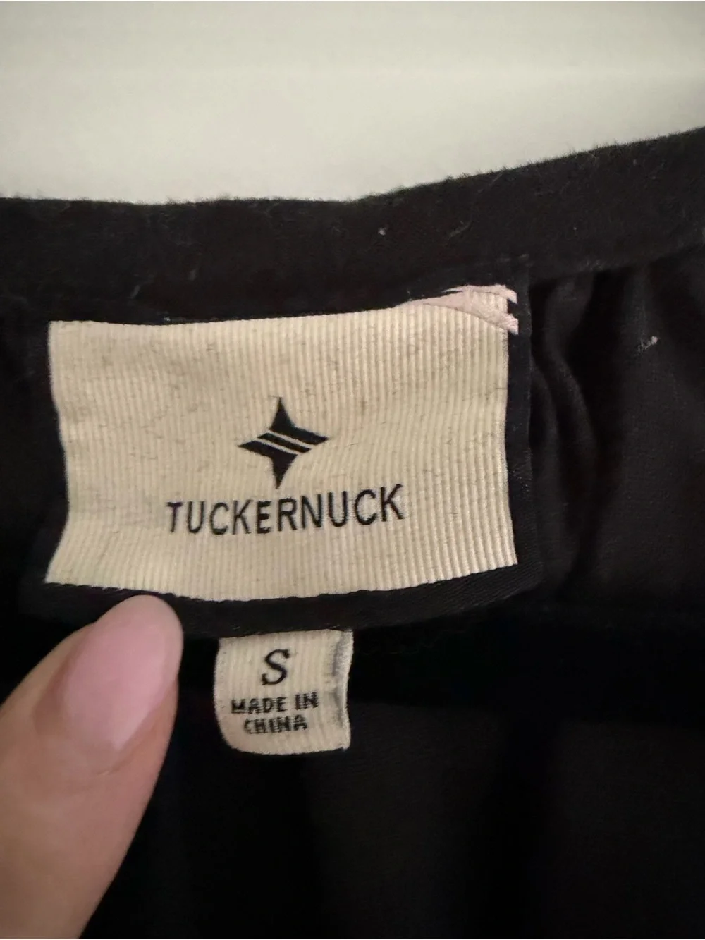Tuckernuck Black Puff-Sleeve Button-Front Top